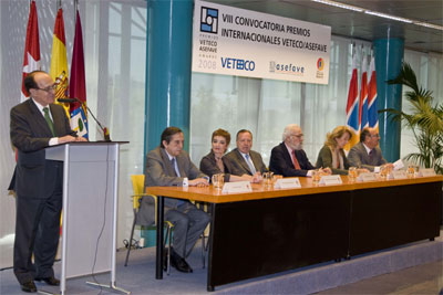 Presidential table of the 2008 edition of the awards Veteco Asefave. Photo: Pablo Mesegar
