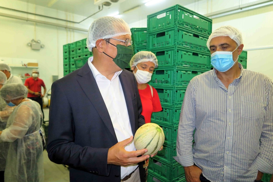 Secretrio Regional da Agricultura e Florestas, Joo Ponte, durante a visita  Central Hortofrutcola da Agromariensecoop...