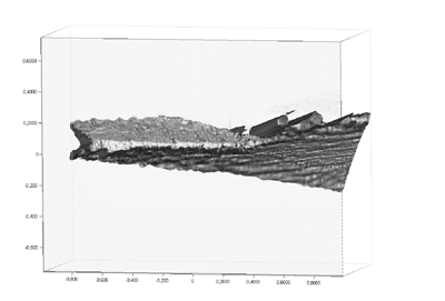 Filo de corte de un macho de roscar con rebaba. Foto: OTEC GmbH