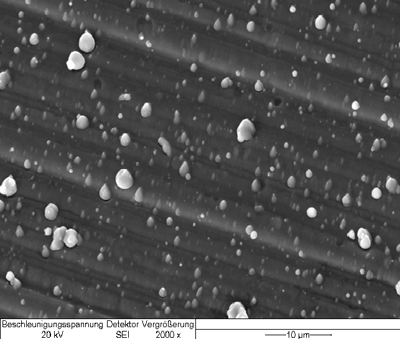 Recubrimiento antes del proceso: los droplets son perfectamente visibles