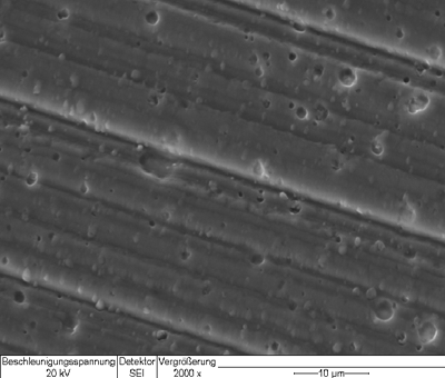 Recubrimiento despu�s del proceso de desbaste por arrastre: los droplets han sido eliminados