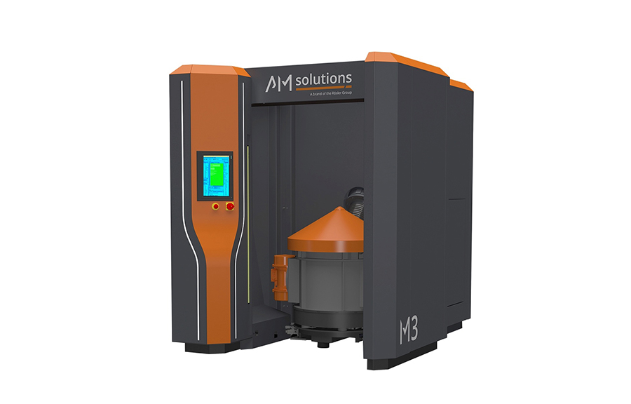 O desenvolvimento ulterior do sistema M3 da AM Solutions permite o ps-processamento econmico e automatizado de componentes impressos em 3D...