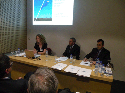 En la jornada: Steffi Baumann, enginyera de TV SD Iberia, Joan Server, president d'afespan i Josep Tous d'ieConsumo