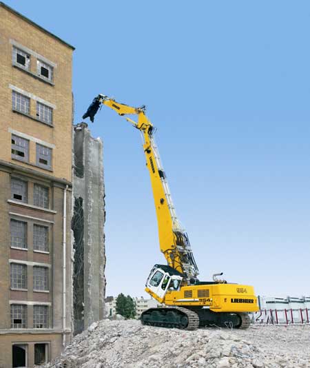 Excavadora de demolicin Liebherr, modelo R 954 C VH-HD Litronic, alcanza hasta 28 m
