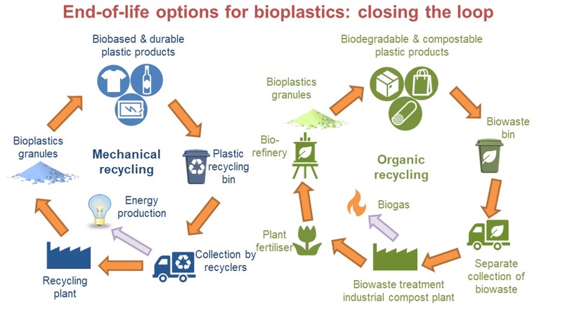 Opes para o final da vida til dos bioplsticos: opes separadas para os bioplsticos biodegradveis e no biodegradveis...