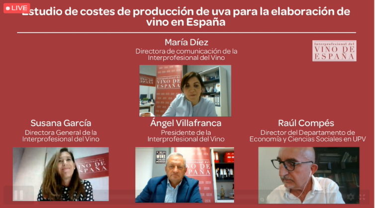 Ponentes del webinar sobre los costes de produccin de vino en Espaa