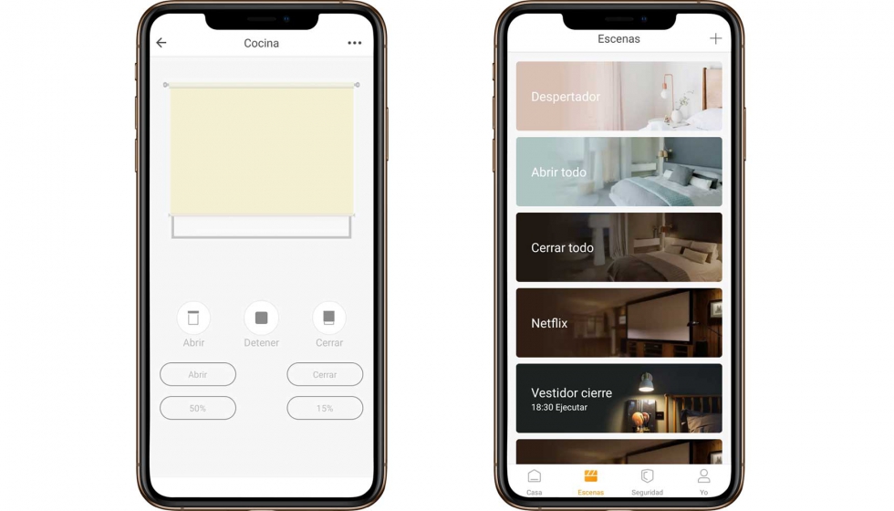 La app Idehome permite configurar escenas y es compatible con asistentes por voz como Alexa, Siri y Google Assistent