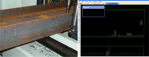 The layout or 'scribing' imported from design and automatically managed reference all the information necessary for subsequent Assembly...