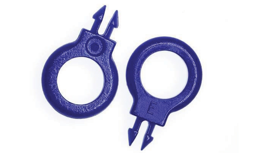 Fig. 2: Micro anillo de retencin para tubos mdicos en miniatura con un peso parcial de 2 mg