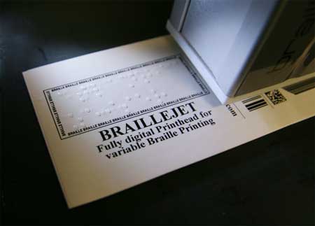 Para la impresin flexible de caracteres Braille, Atlantic Zeiser ha presentado recientemente el mdulo Braillejet