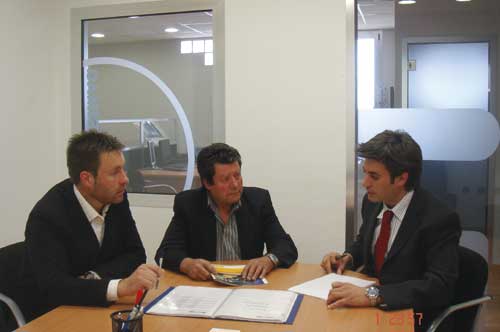 De izq. a dcha.: los tres socios de la empresa: Andreu Garcia Freixes, Andreu Garcia Carulla (padre) y Jordi Garcia Freixes...