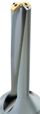 Con dos aristas de corte con elevadas velocidades, la broca Kub Duon incorpora dos placas intercambiables reemplazables