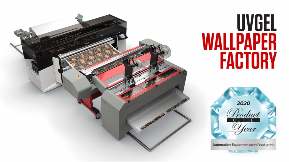 UVgel Wallpaper Factory de Canon recibe el premio Product of the Year en la categora Automation Equipment (print/post-print) en el concurso...