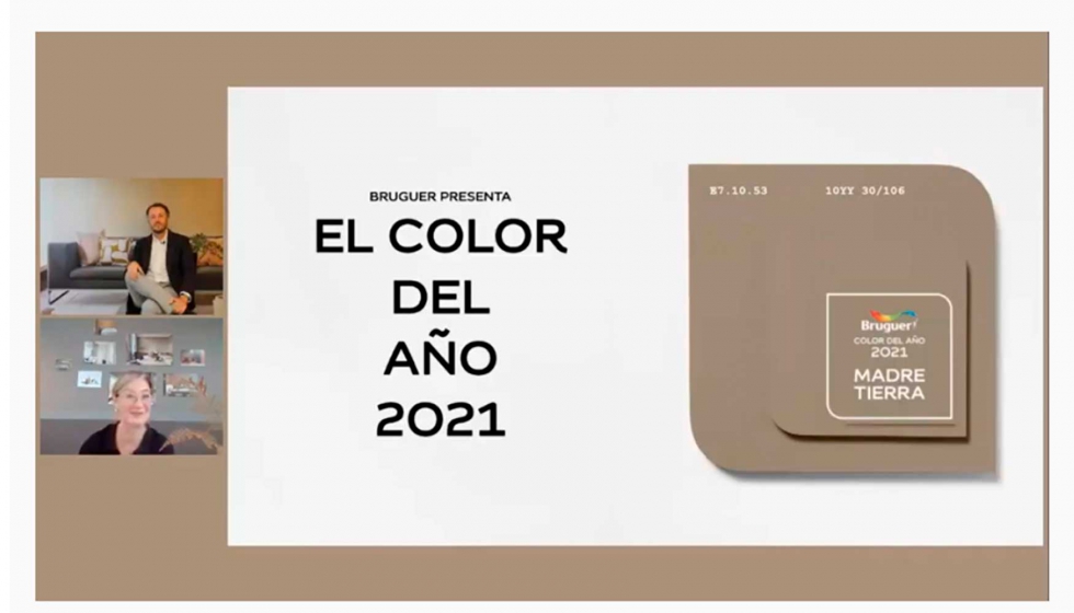 Mateo Palacio y Heleen van Gent desvelando cul es el Color del Ao 2021
