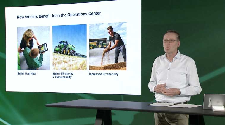 Pantalla del Operations Center en la plataforma Data Connect, en la que el agricultor puede gestionar toda su flota