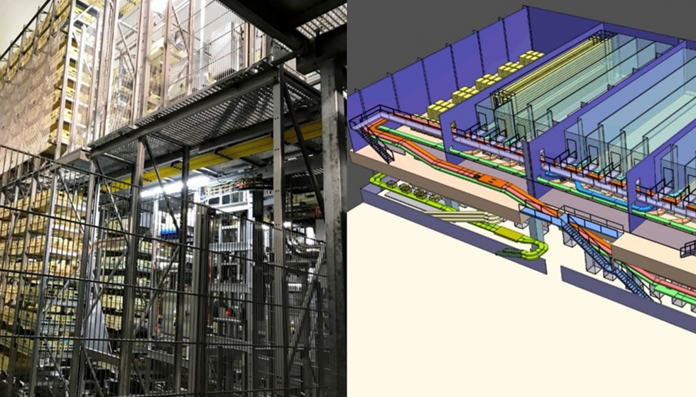 Fotos del almacn central regulador y vista 3D de la instalacin