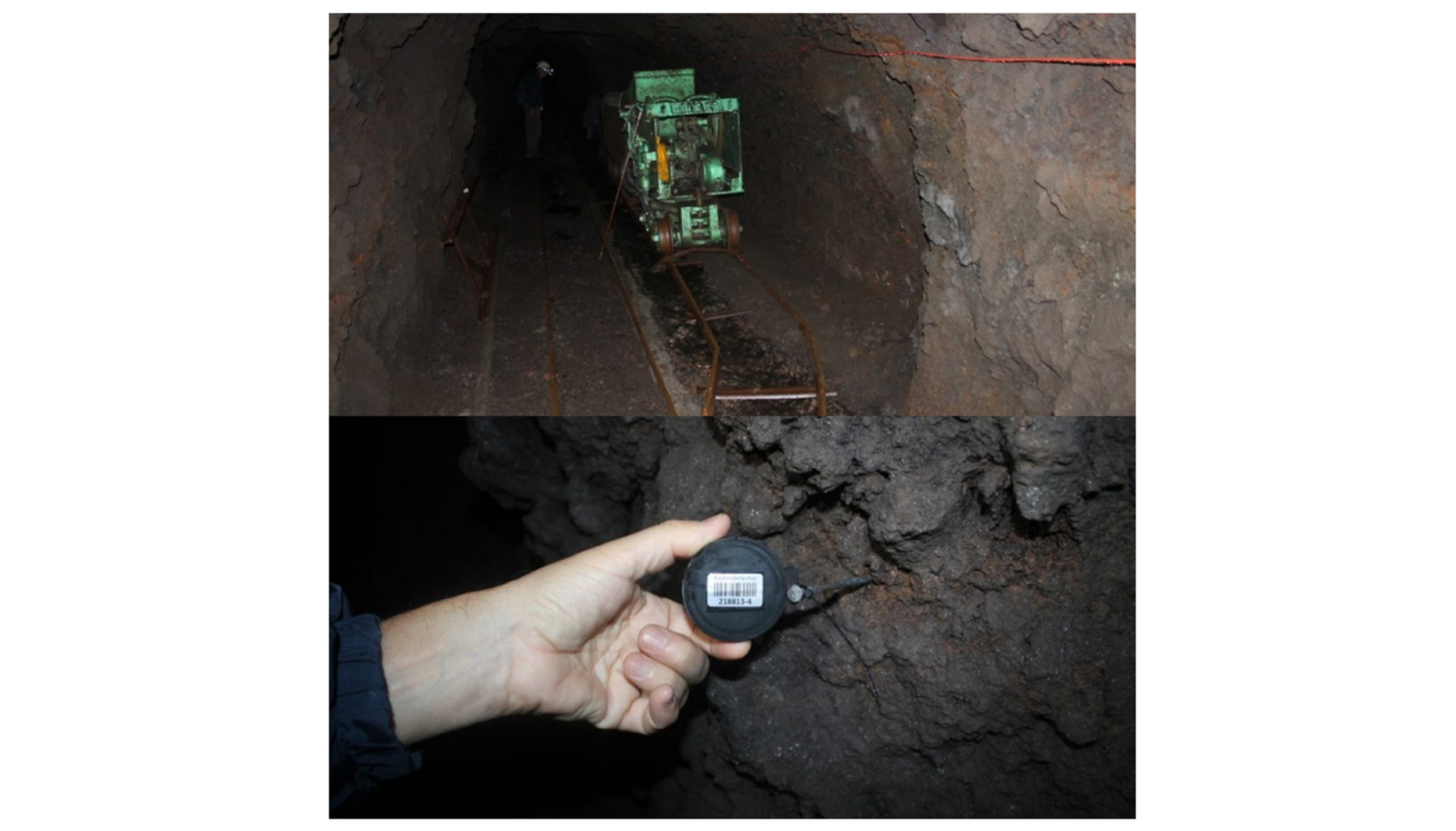 Figura 5. Seccin de una galera (mina de agua) y colocacin de detector pasivo. Fuente: Juan Carlos Santamarta