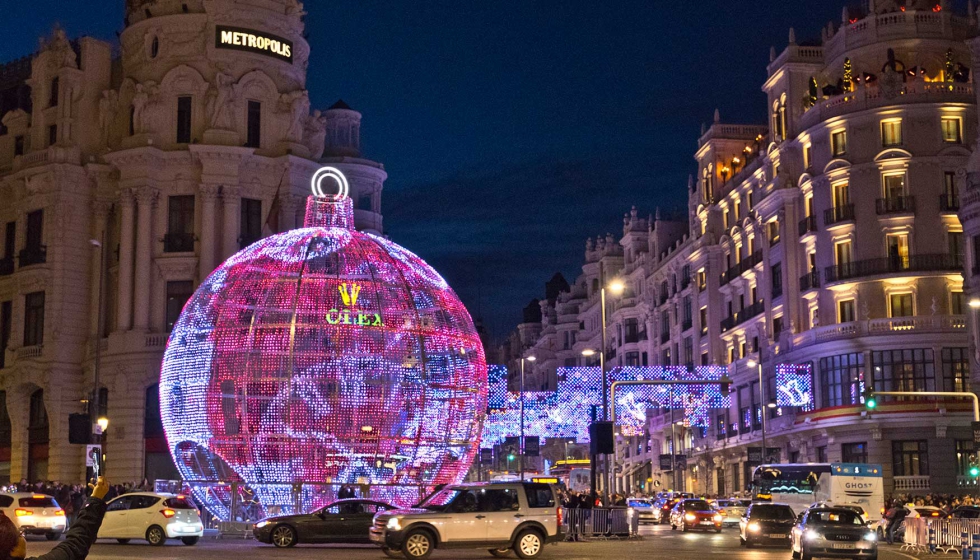 Iluminacin navidea en Madrid, a cargo de Ximenez. Navidad 2019