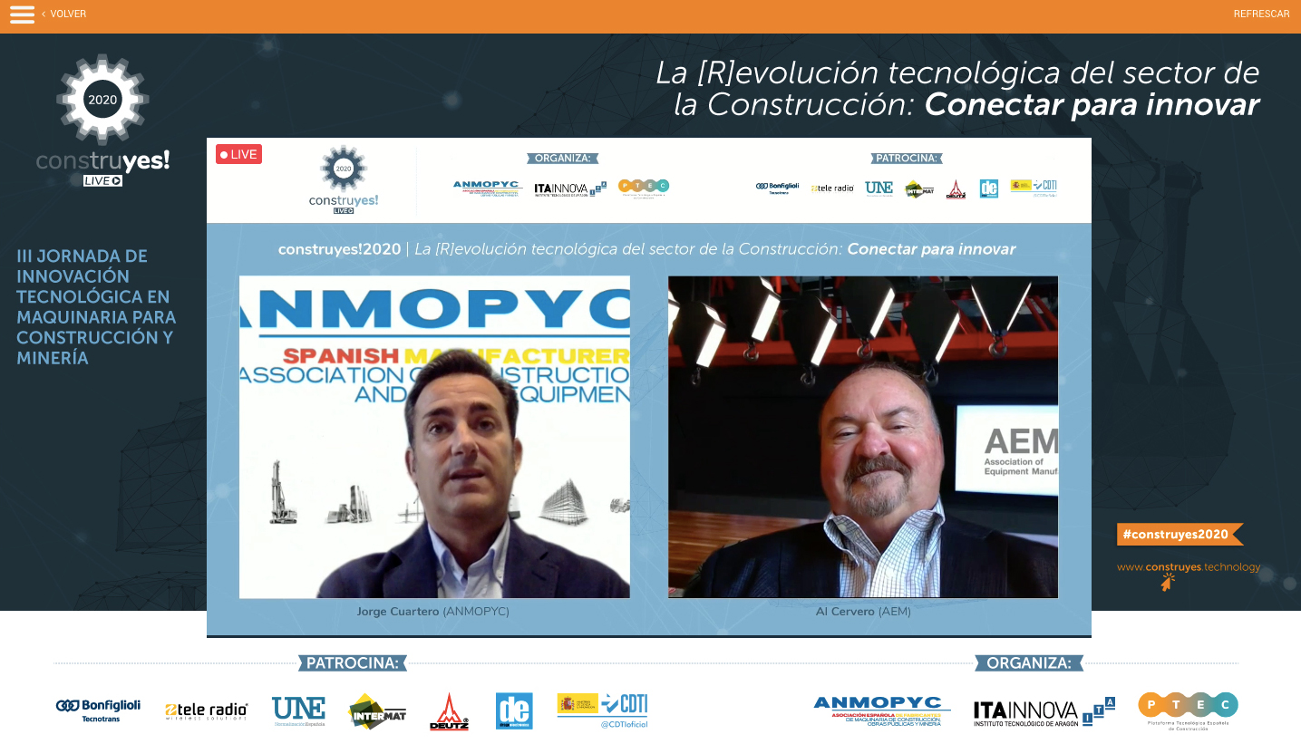 Jorge Cuartero, director gerente de Anmopyc, y Al Cervero, vicepresidente para Tecnologa en la Asociacin de Fabricantes de Maquinaria (AEM - USA)...