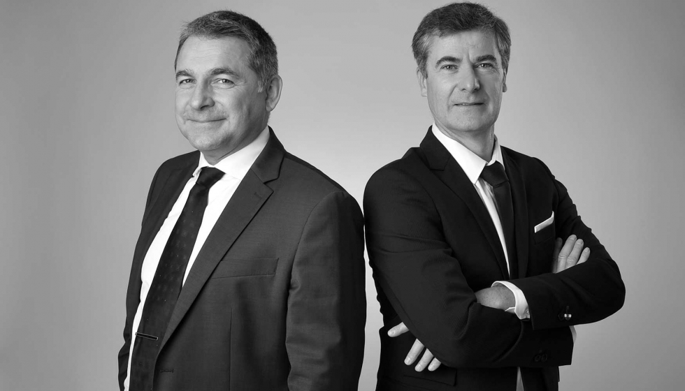 Gilles Devalicourt y Bruno Mousset, los dos accionistas del nuevo grupo industrial resultante de la unin de Alphacan y Profialis...