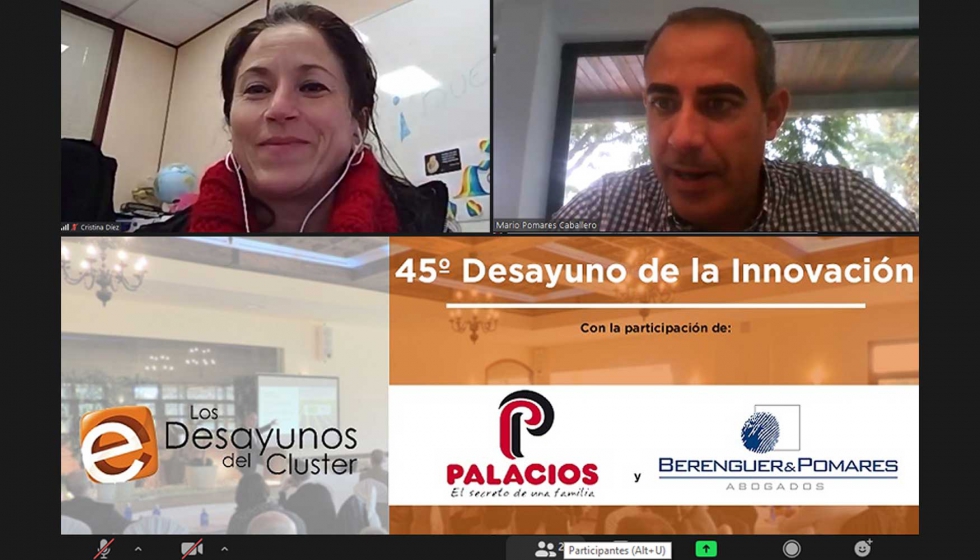 Intervencin de los participantes en el Desayuno del Cluster, Cristina Dez (Grupo Palacios) y Mario Pomares (Berenguer & Pomares)...