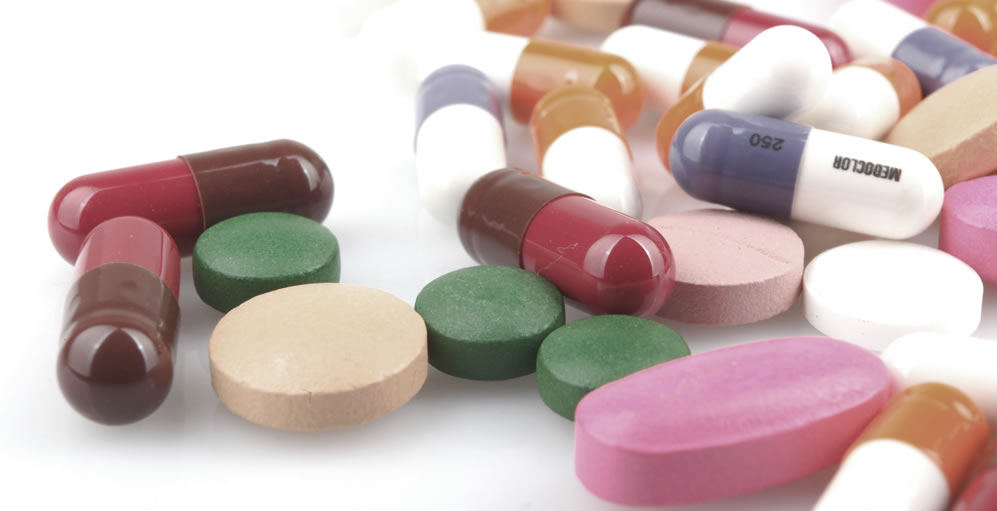 Medicamentos diversos con presentaciones diferentes en cpsulas, pastillas, grageas...