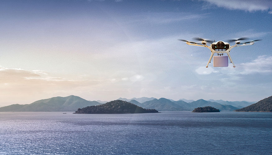 Figura 1: Los drones de DMI llevaron suministros mdicos de emergencia a las Islas Vrgenes...