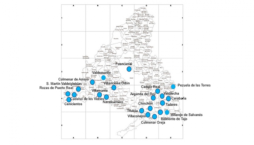 Figura 1. Zonas prospectadas de viedos donde se han encontrado variedades minoritarias