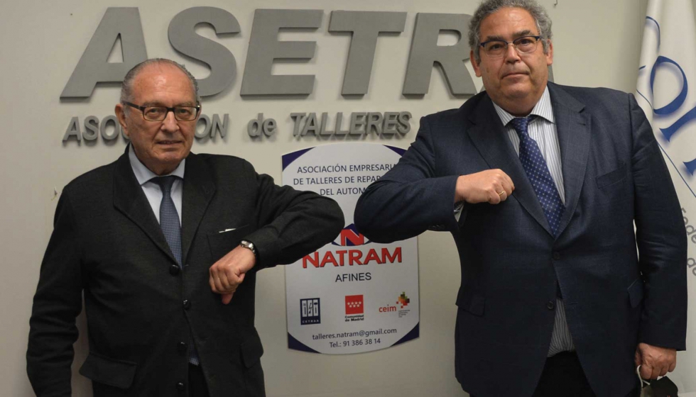 Ramn Marcos, presidente de ASETRA (Asociacin de Talleres de Madrid), y Aniceto Guzmn...