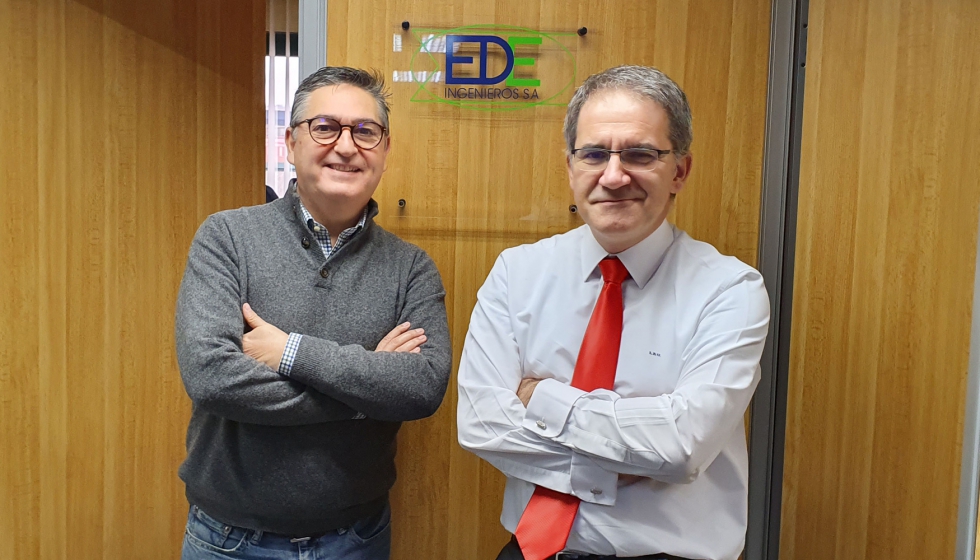 A la izquierda, Juan Jos Ducar, responsable del Departamento Comercial de EDE Ingenieros, con Luis Blanco Urgoiti, responsable de AVEQ...