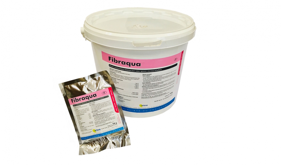 Fibraqua est disponible en cajas de 20 sobres de 100 gramos, en cubos de 3 y 5 kilos, y en sacos de 20 kilos