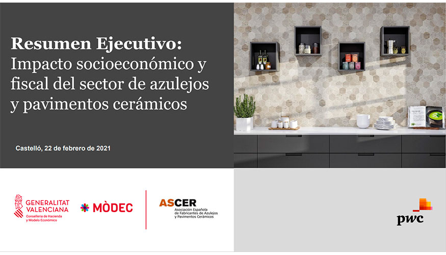 Estudio Impacto socioeconmico y fiscal del sector de azulejos y baldosas cermicas en Espaa realizado por Ascer y PwC Espaa...