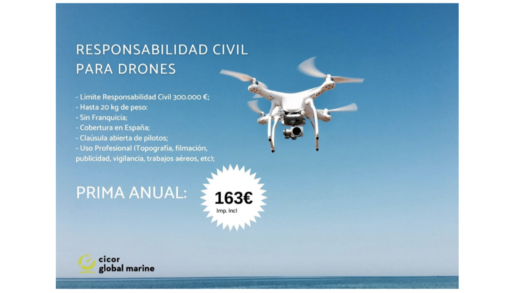 Paternal Zumbido yo mismo Cicor ofrece un seguro de Responsabilidad Civil para el uso de drones -  Náutica