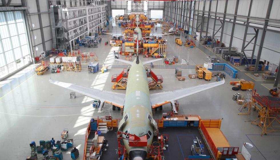 Instalacin de produccin del Airbus A320. Foto: Aibus