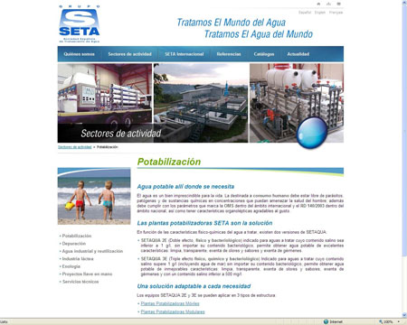 Imagen de la web renovada de la Sociedad Espaola de Tratamiento de Agua