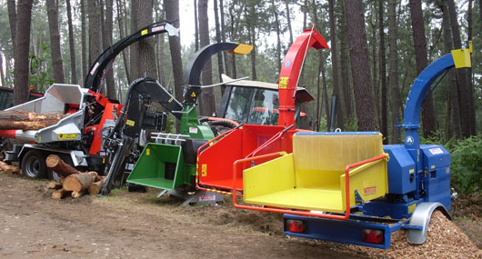 Line of Mux-Max wood chippers