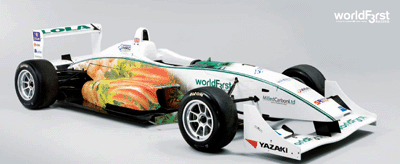 Primer coche de carreras de F3 WorldFirst fabricado con materiales de fuentes renovables a base de vegetales