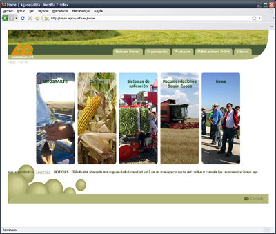 Vista de la 'home' de la nueva pgina de AgroQualit
