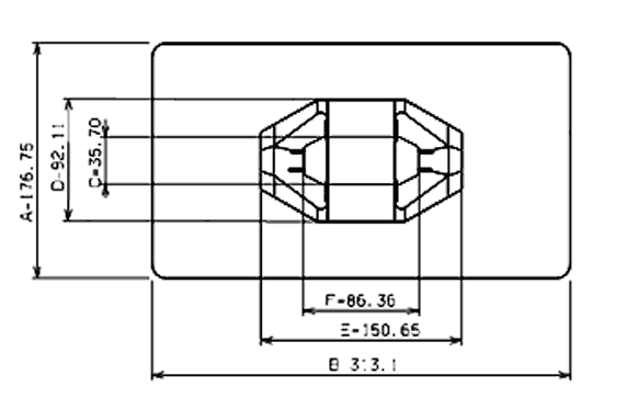 Fig. 8.- Puntos de la medida en el inserto hembra