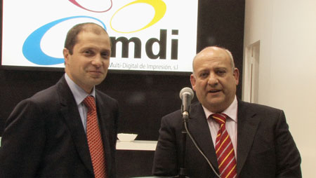 Guy Sasson, director de Presstek en Europa, frica y Oriente Medio Carlos Vilaplana, director de ventas de MDI