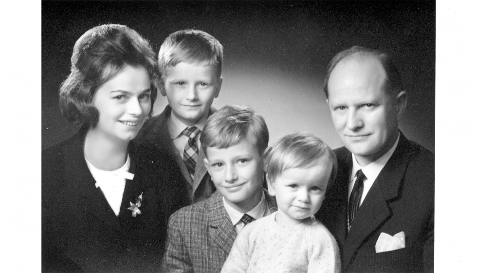 Ursula Ida y Oskar Lapp con sus hijos Siegbert, Andreas y Volker