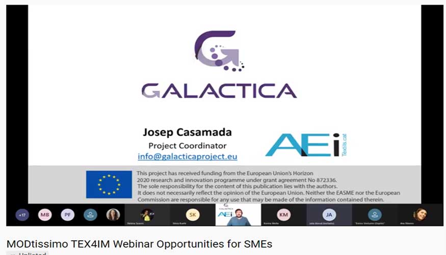 Josep Casamada presentando el proyecto Galactica durante el webinar