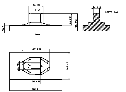 Fig. 7 Puntos de medida en el inserto macho