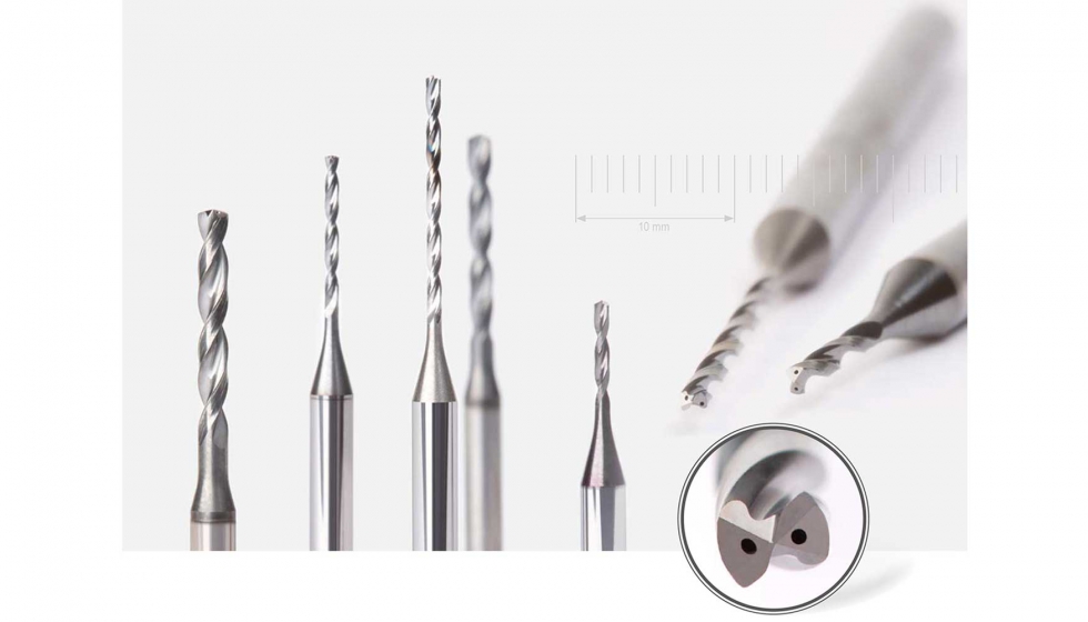Las brocas de la nueva serie Micro-Drill-Steel estn disponibles en un rango de dimetro de 1,0 - 2,9 mm