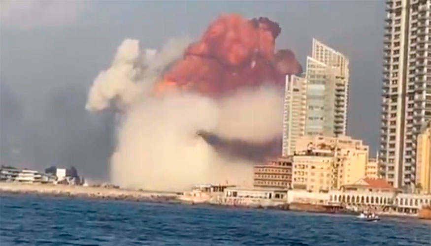 Fuente: Explosión en el puerto de Beirut desde el mar-EP, El Plural (2020)