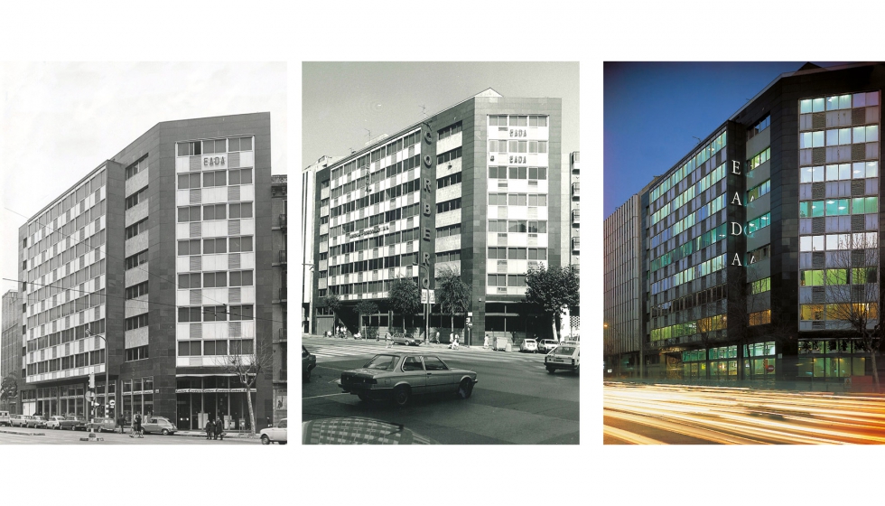 Izquierda y centro, el edificio en los aos 60 y 70. A la derecha, tras la renovacin ejercida a finales de los aos 90
