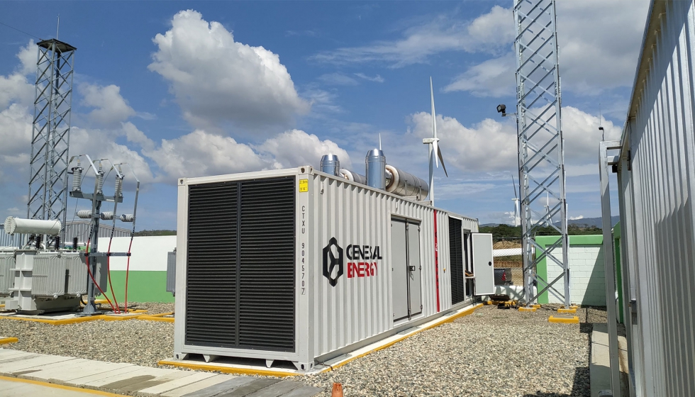 Grupo electrgeno de Genesal Energy instalado en el parque elico de Agua Clara (Repblica Dominicana)