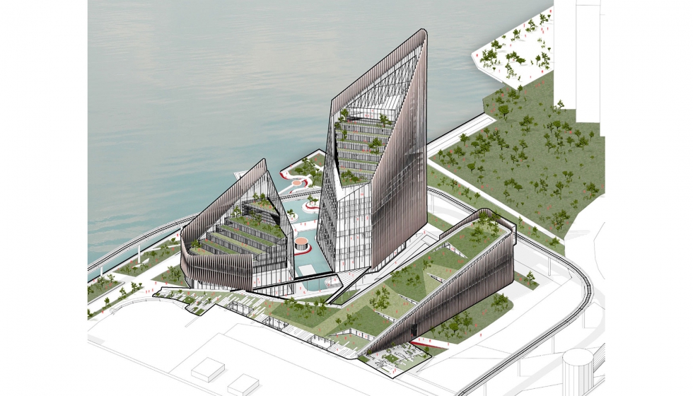 Garden Rift Tower. Equipo: Metaa. Francia. Manni Group Design Award Detroit Waterfront District