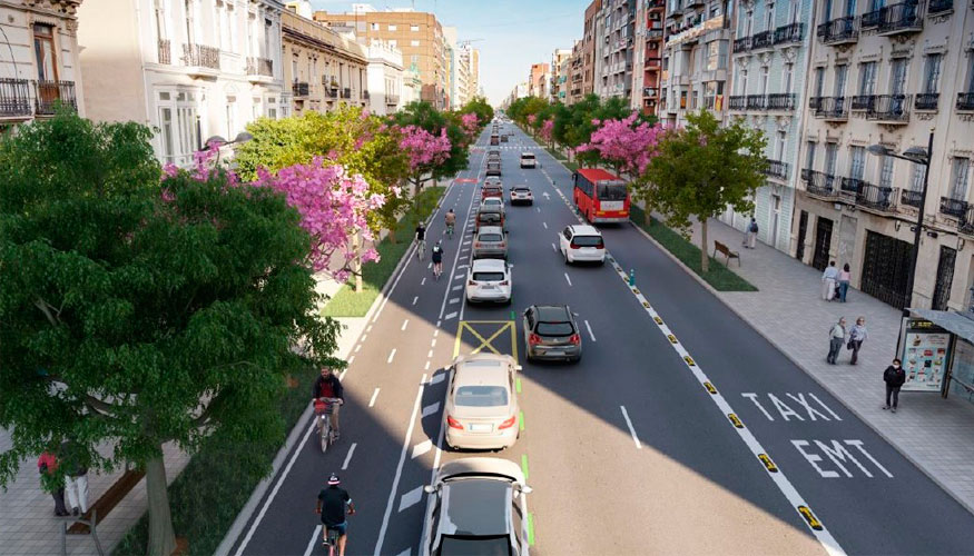 Recreacin de la futura Avenida del Port de Valencia