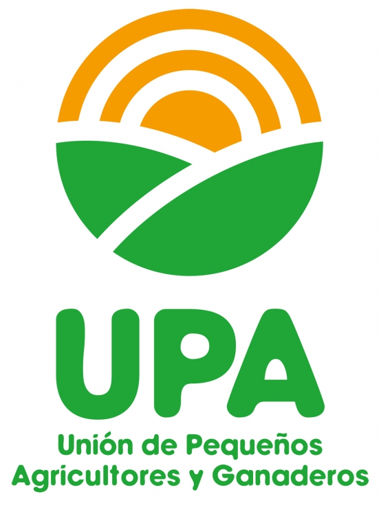 El nuevo logotipo de UPA respeta el concepto de la puesta de sol sobre un paisaje agrario, y los colores naranja y verde...